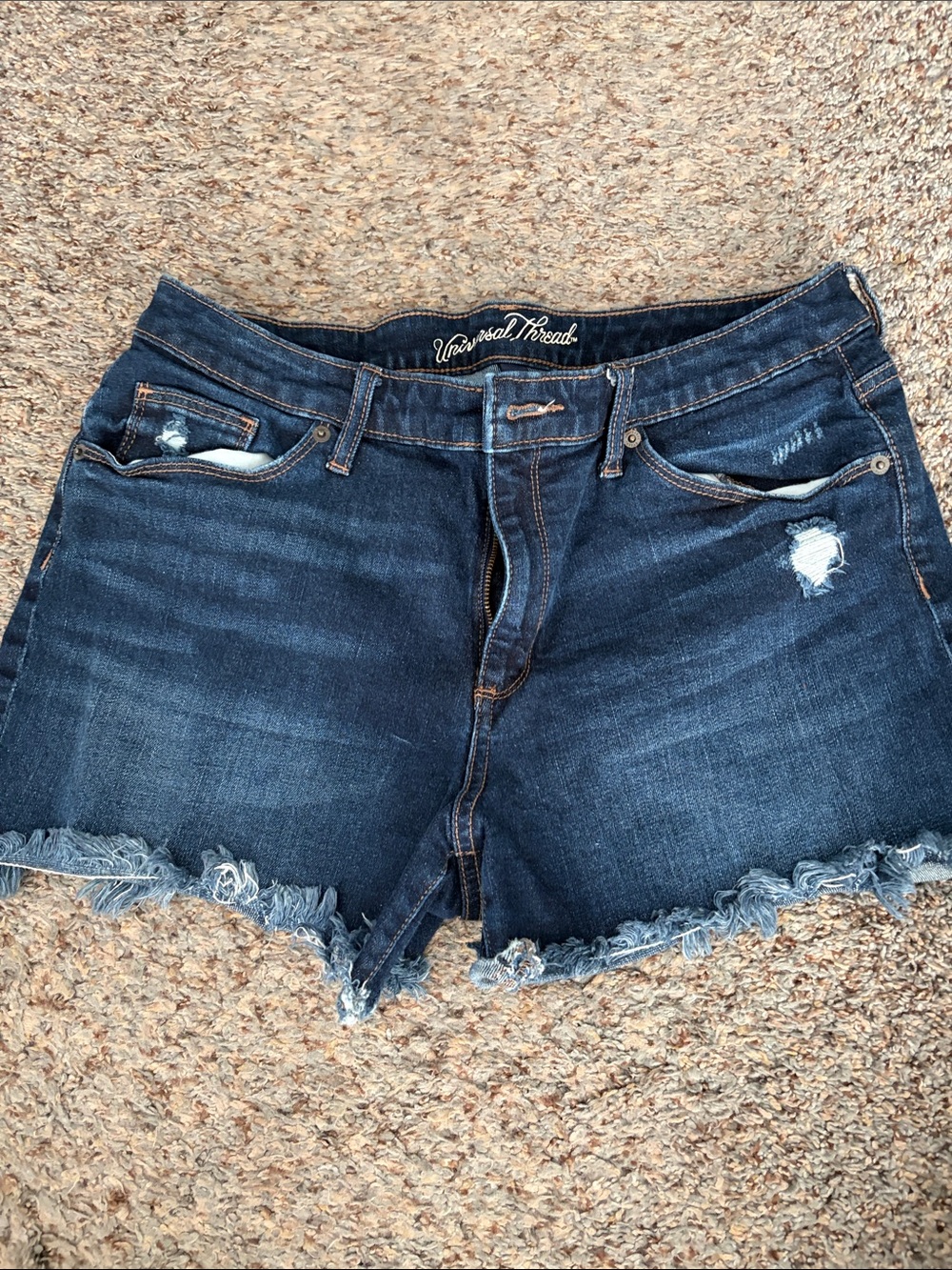 Universal Thread Indigo Frayed Hem Denim Shorts